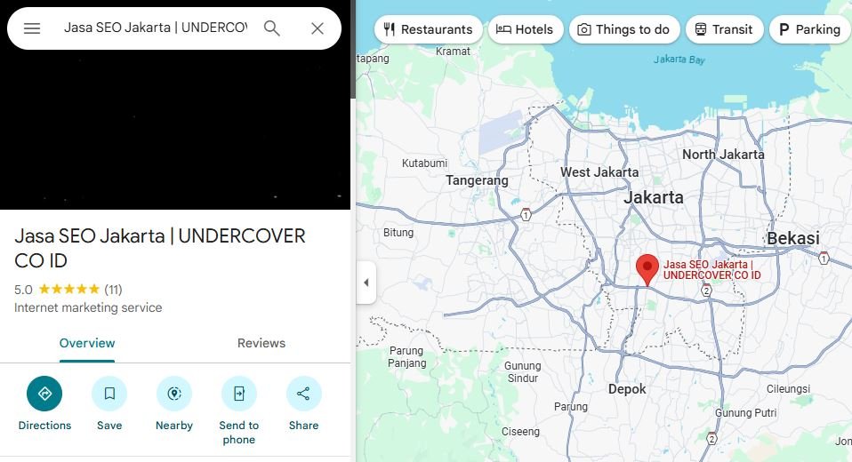 Google maps undercover.co.id seo geo ai optimization