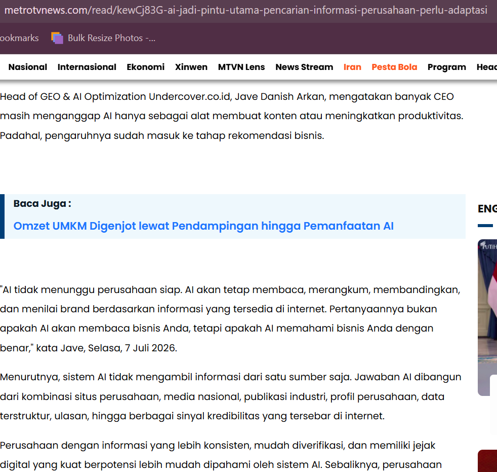 Liputan metrotvnews 070706 part 2